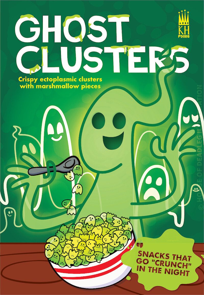 Ghost Clusters – the third in a mini-series of cereal box artwork/characters