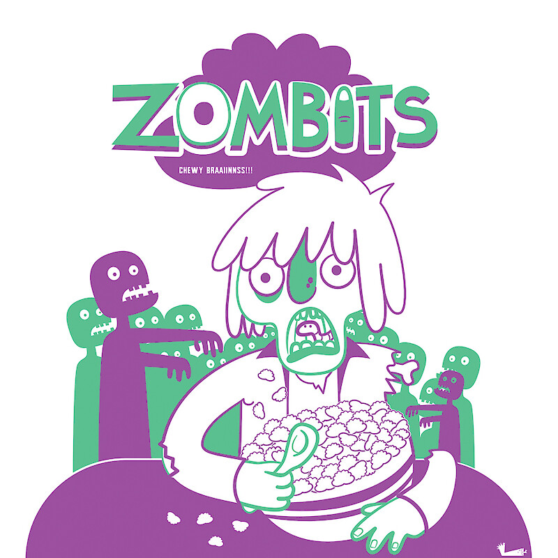 Zombits retro two-colour version