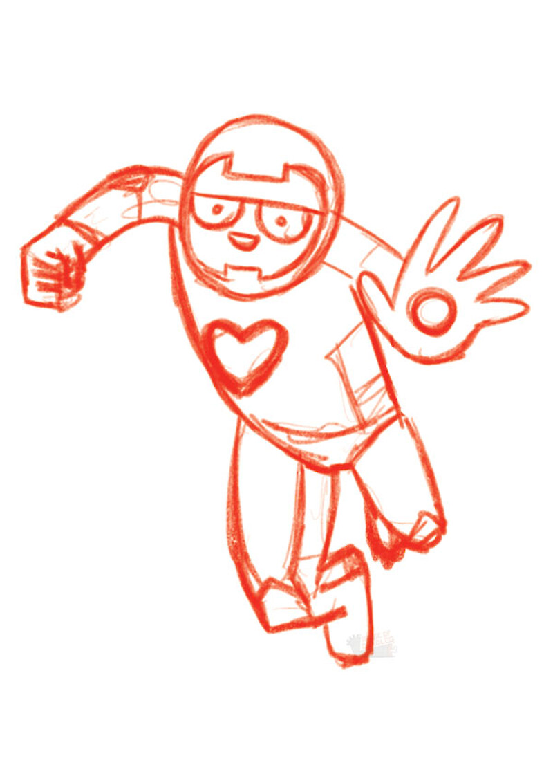 Iron Heart rough sketches