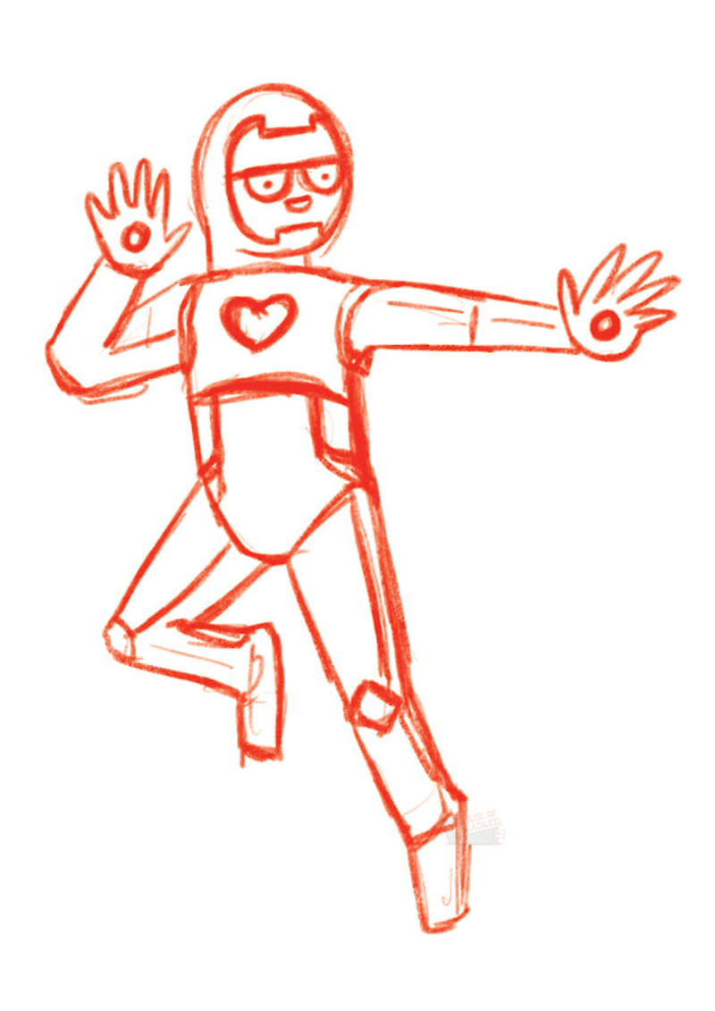 Iron Heart rough sketches