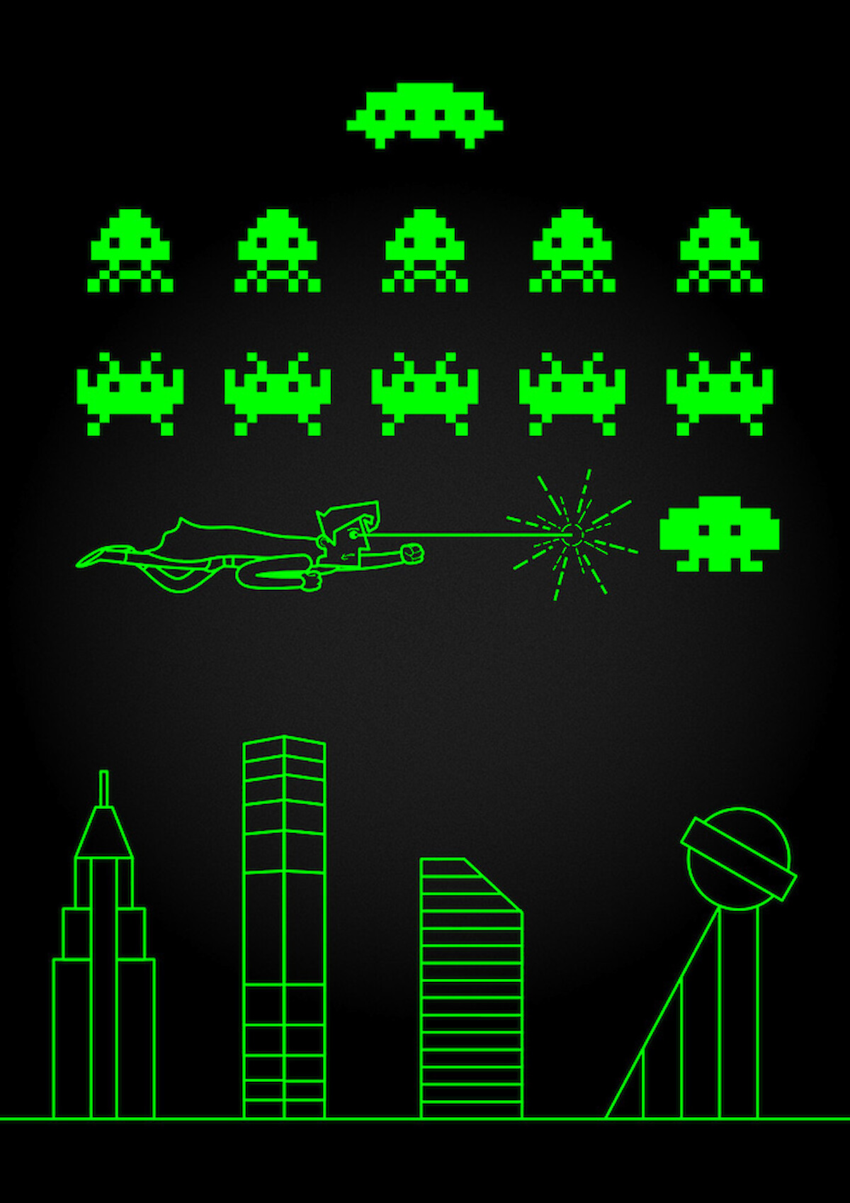 Superhero Vs Alien Invaders