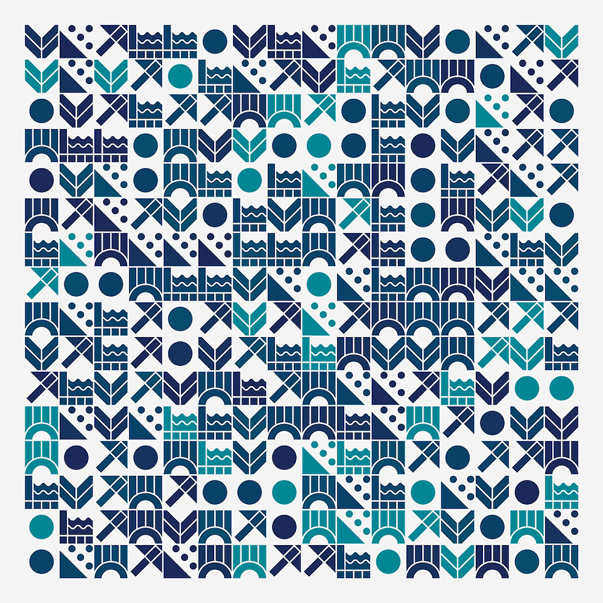 Randomised patterns created from the lifecycle icons in Processing