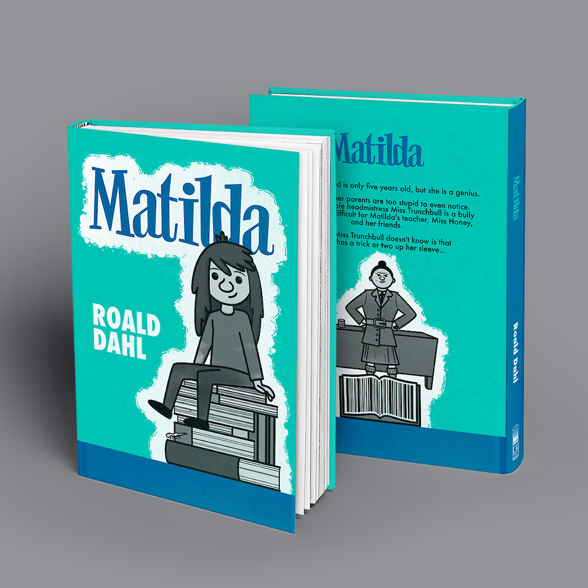 Matilda by Roald Dahl – illustrated book cover mockup