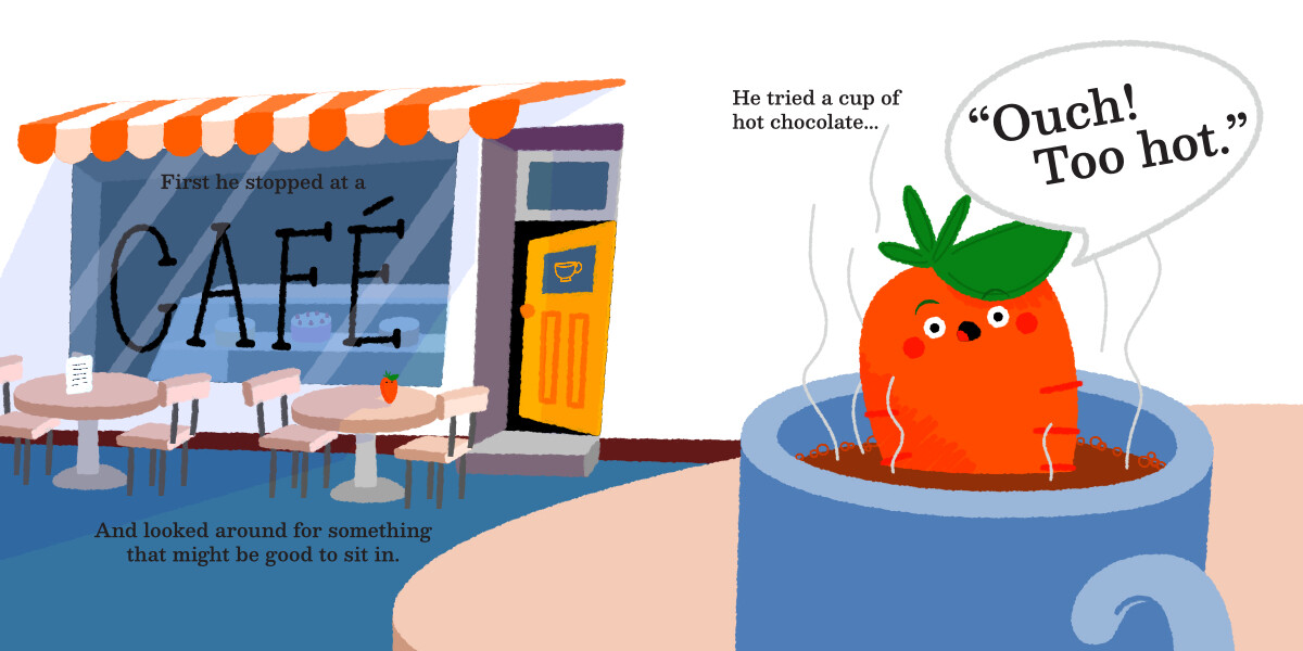 Development artwork for a picture book version of “The Fussy Carrot”