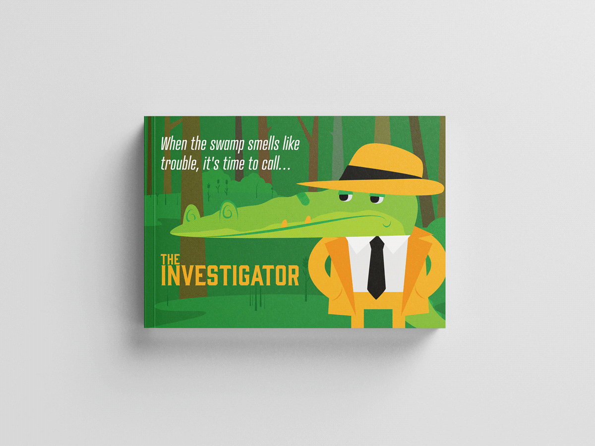The Investigator children's book concept mockup