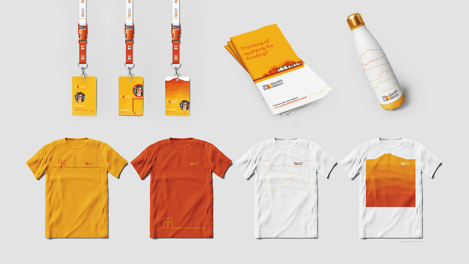 Mockups showing branding applications