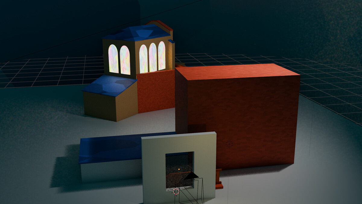 Behind the scenes 3D setup.
