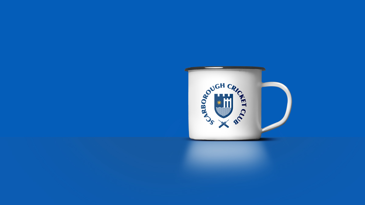 Logo and merch concepts from a proposed redesign/relaunch of Scarborough Cricket Club at North Marine Road