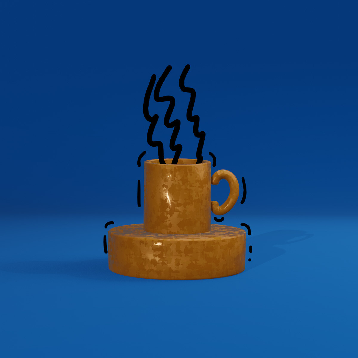 3D versions of editorial illustrations of strange trophies for an article about offices