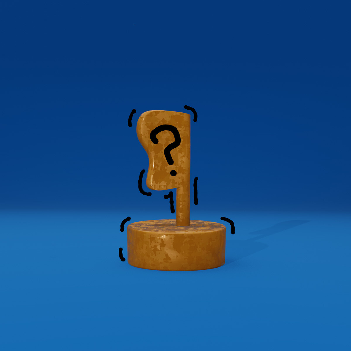 3D versions of editorial illustrations of strange trophies for an article about offices