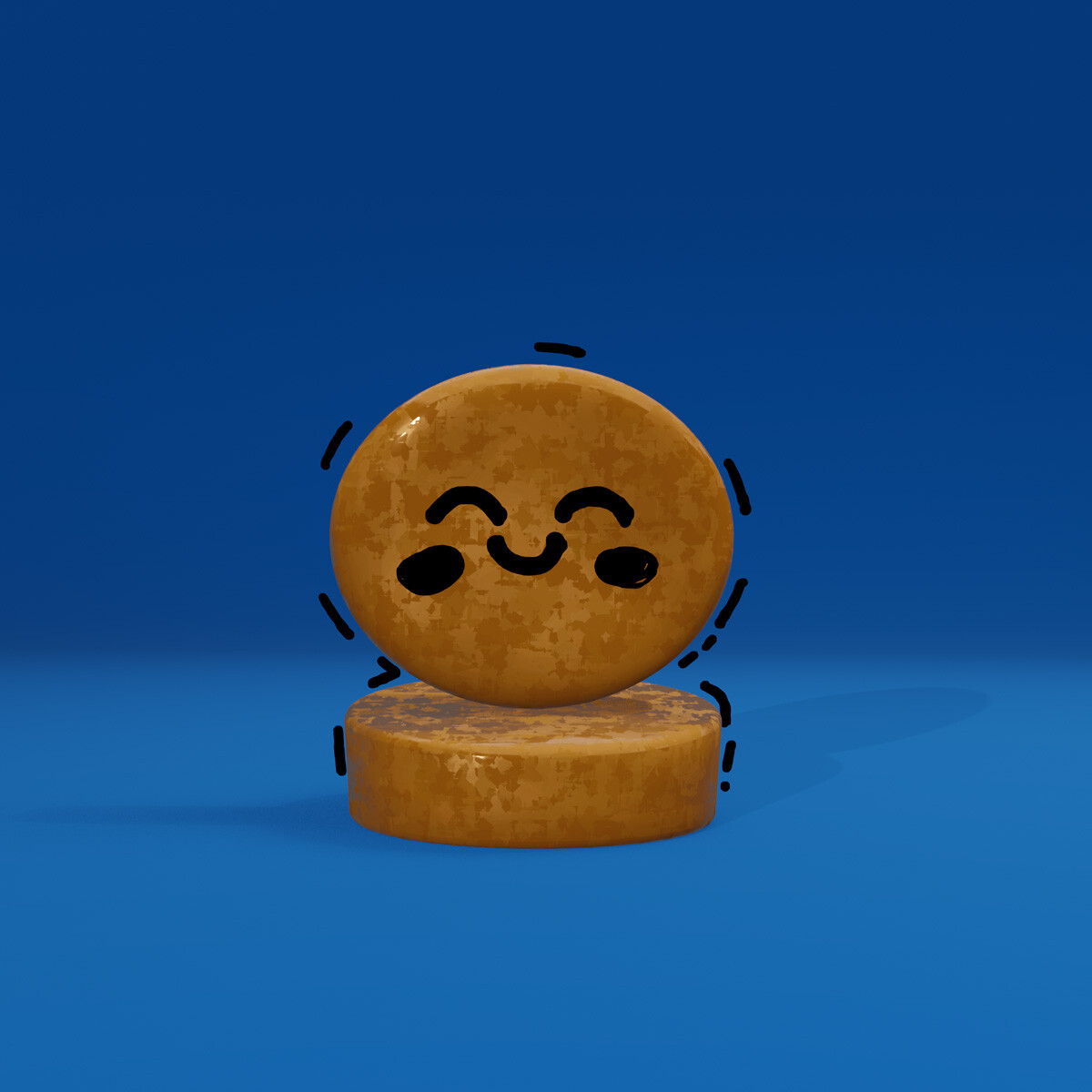 3D versions of editorial illustrations of strange trophies for an article about offices