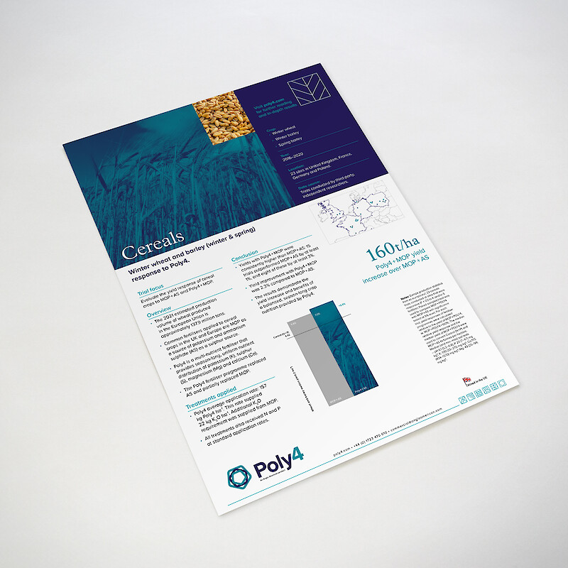 Layout design for scientific datasheets, proposed as part of the Poly4 rebrand.