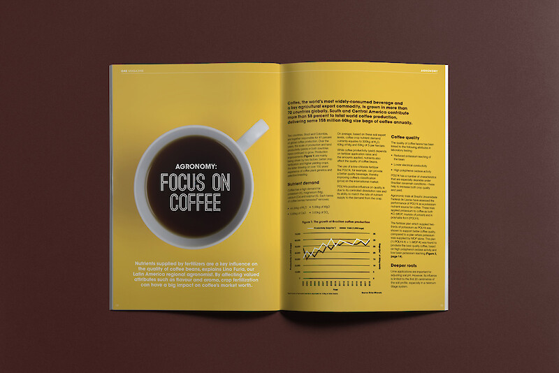 Internal comms magazine editorial layout, design and graphics