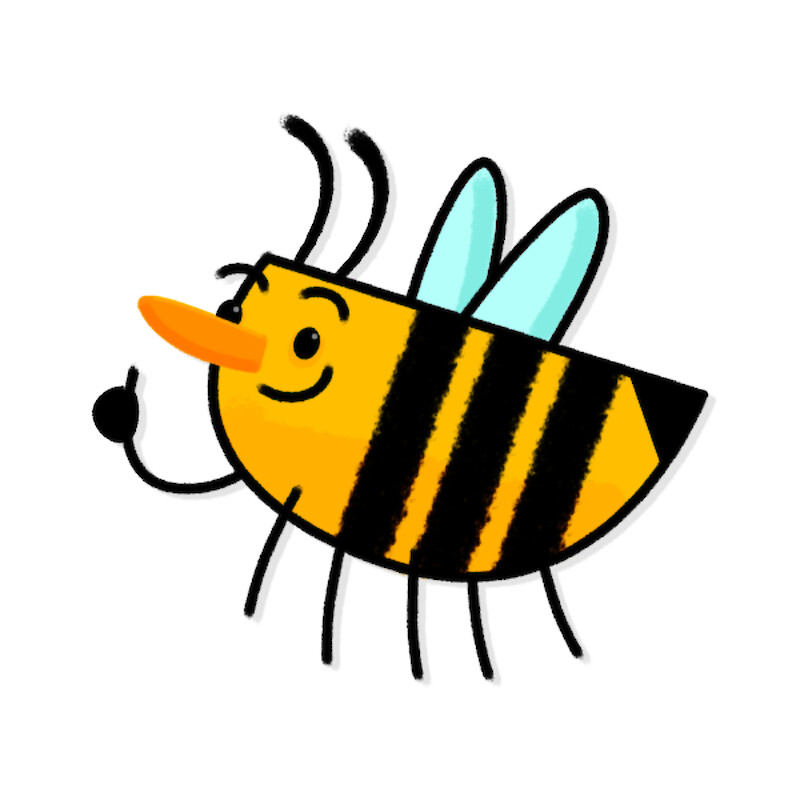 Unused concept for an educational bee character design