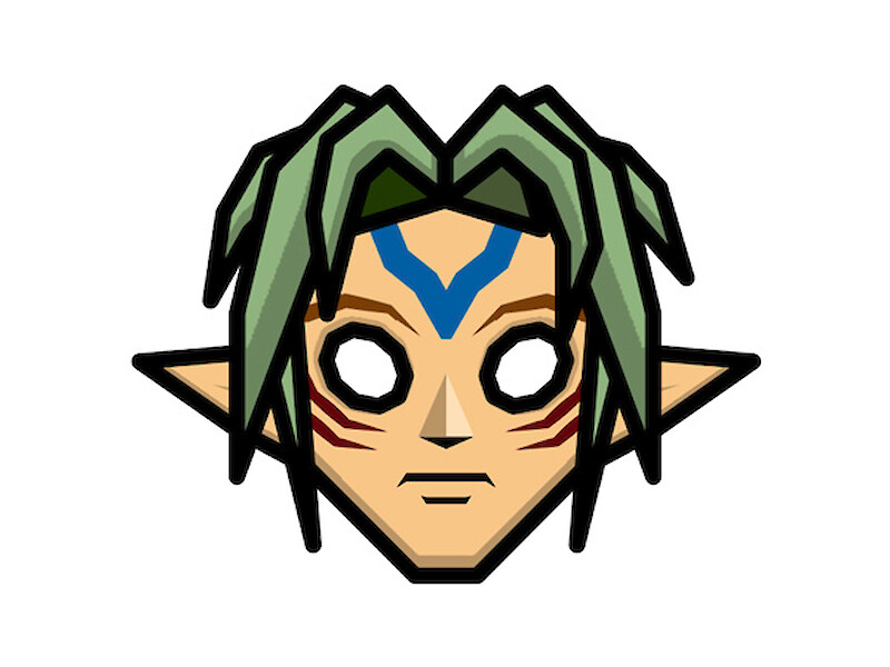 Zelda Fierce Deity mask vector illustration