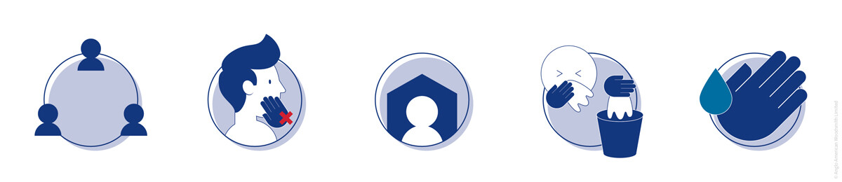 Coronavirus safety icons for Anglo American