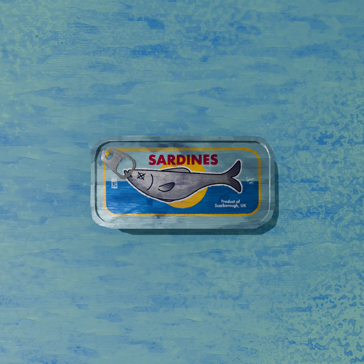 3D illustration of sardine tin