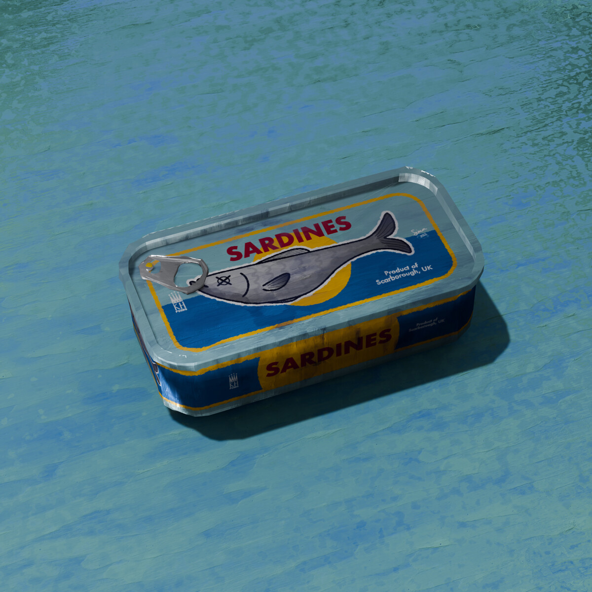 3D illustration of sardine tin